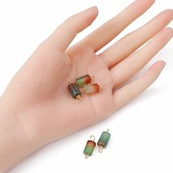 Natural Peacock Agate Connector Charms&nbsp;PALLOY-YW0001-54