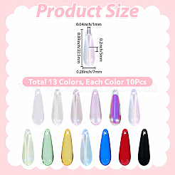 130Pcs 13 Colors Baking Paint Transparent Glass Pendants&nbsp;FIND-SC0023-46A