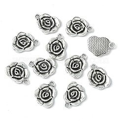 合金のチベット風チャーム  花バラ  アンティークシルバー  鉛フリー＆カドミウムフリー  17.5x14x3mm  穴：2mm&nbsp;X-LF9872Y