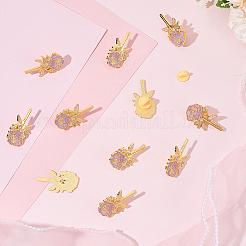 12Pcs Flower Enamel Pins&nbsp;JEWB-SC0002-04