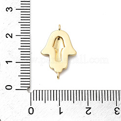Brass Enamel Hamsa Hand Connector Charms&nbsp;KK-H529-16G