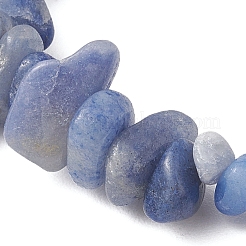 Dyed & Heated Natural Blue Aventurine Chip Beaded Stretch Bracelets for Men Women&nbsp;BJEW-JB12089-01
