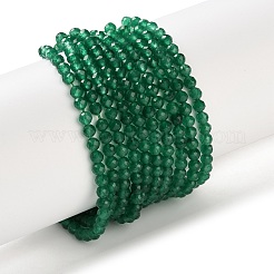 天然石マレーシアジェイドビーズ連売り  染め  多面カット  ラウンド  グリーン  3mm  穴：0.7mm  約129個/連  15.28''（38.8センチメートル）&nbsp;GG-CBAE031-A04-3mm-06