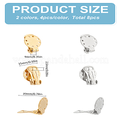 8Pcs 2 Colors 304 Stainless Steel Clip-on Earring Findings&nbsp;STAS-LP0001-45