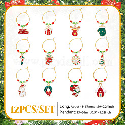 12Pcs Glass Wine Glass Charms&nbsp;AJEW-TAC00023