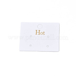 長方形の厚紙ジュエリーディスプレイカード  ピアス用  ジュエリーハングタグ  熱い言葉  ホワイト  4x5x0.05cm&nbsp;CDIS-N002-005