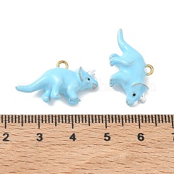 304ステンレススチールエナメルペンダント  イオンプレーティング（ip）  18KGP本金メッキ  恐竜のチャーム  13.5x25x7.5mm  穴：1.8mm&nbsp;STAS-L316-22G-12