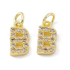 Real 18K Gold Plated Brass Micro Pave Clear Cubic Zirconia Charms&nbsp;KK-E068-VB452-B