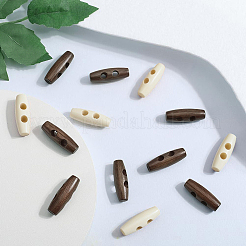 天然木ボタン2色40個  ホーントグルボタン  2穴  アクセサリー縫製用  ミックスカラー  30x10mm  穴：5mm  20個/カラー&nbsp;FIND-GF0009-92