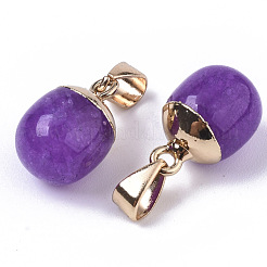 Top Golden Plated Natural White Jade Pendants&nbsp;G-T131-03Q