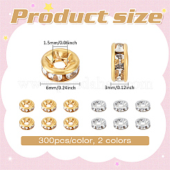 600Pcs 2 Colors Iron Rhinestone Spacer Beads&nbsp;RB-ME0001-03