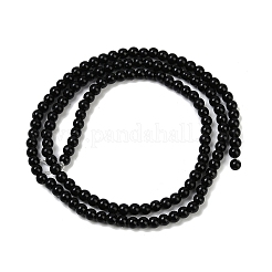 ガラスパールビーズ  パールカラーの  ラウンド  ブラック  3mm  穴：0.7~1.1mm  約135個/連  16''（40.64センチメートル）&nbsp;HY-J001-3mm-HX068
