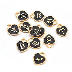 Light Gold Plated Alloy Enamel Pendants&nbsp;ENAM-R055-05B