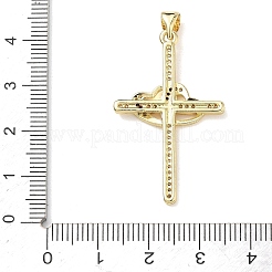 Brass Micro Pave Clear Cubic Zirconia Pendants&nbsp;ZIRC-O038-10G
