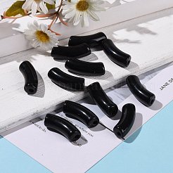 不透明なアクリルビーズ  カーブチューブ  ブラック  34.5x13x11mm  穴：3.5mm  約155個/500g&nbsp;SACR-S677-004
