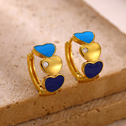 304 Stainless Steel Enamel Hoop Earrings for Women&nbsp;EJEW-K271-07G
