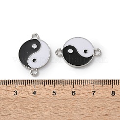 Alloy Black & White Enamel Yin-yang Connector Charms&nbsp;PALLOY-V009-10P