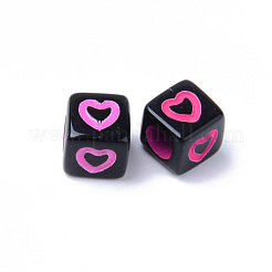 Opaque Black Acrylic European Beads&nbsp;MACR-S273-51D-02