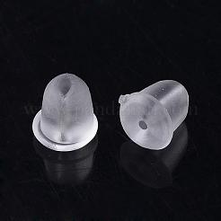 プラスチック製ピアスキャッチ  ピアスバックキャッチ  透明  4x4mm  穴：0.5mm&nbsp;KY-R011-10
