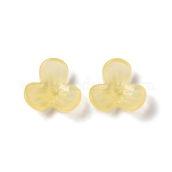 染色ガラスビーズキャップ  3花びら  ミックスカラー  12x13x4.5mm  穴：1.2mm&nbsp;GLAA-B009-04