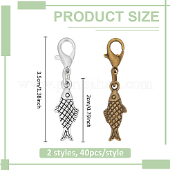 80Pcs 2 Styles Alloy Pendant Decorations&nbsp;HJEW-BC00125