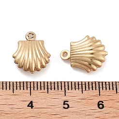 海をテーマにした316サージカルステンレススチールチャーム  18KGP本金メッキ  シェル形状  14x11x4.5mm  穴：1mm&nbsp;STAS-B072-01G-03
