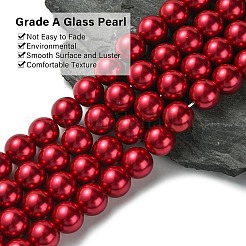 Eco-Friendly Glass Pearl Beads Strands&nbsp;LS-HY-A008-14mm-RB084