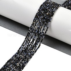天然サファイアビーズ連売り  多面カット  ラウンド  2mm  穴：0.5mm  約184個/連  37.5~38cm&nbsp;X-G-P553-G07-01