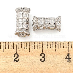 ラインストーンの留め金が付いたスターリングシルバー925個  花  プラチナメッキ  11x6x6mm  穴：1.2mm&nbsp;STER-B005-41A-P