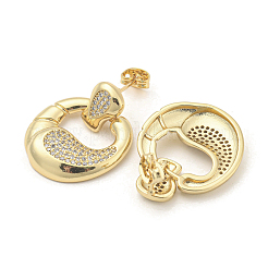 Crab Claw Rack Plating Brass Micro Pave Cubic Zirconia Dangle Stud Earrings&nbsp;EJEW-F331-20G