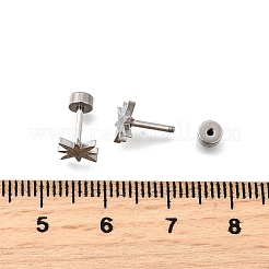 304ステンレススチールスタッドピアス  ステンレス鋼色  スター  8x8mm&nbsp;EJEW-H161-01P-L