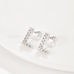 Brass Cubic Zirconia Stud Earrings&nbsp;EJEW-BB35118-L