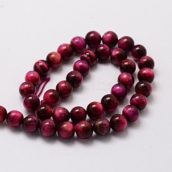 Natural Tiger Eye(Dyed & Heated) Round Beads Strands&nbsp;G-E329-6mm-40D