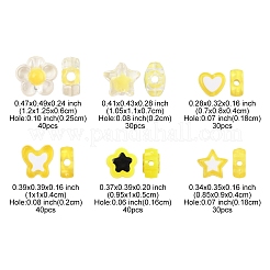 200Pcs 6 Styles Transparent & Opaque Acrylic Beads&nbsp;TACR-FS0001-54G