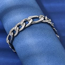 男性用201ステンレススチールカーブチェーンブレスレット  ステンレス鋼色  8.66インチ（22cm）  リンク：13.5x9.5x2.5mm＆17.5x9.5x2.5mm&nbsp;STAS-T077-22A-02P