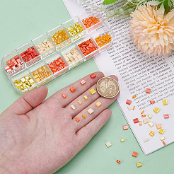 420Pcs 12 Style 2-Hole Opaque Glass Seed Beads&nbsp;SEED-AR0001-37