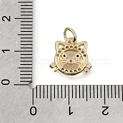 Brass Micro Pave Black Cubic Zirconia Charms&nbsp;CU-L001-18G-11