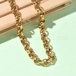 7MM 304 Stainless Steel Rolo Chain Necklaces for Women Men&nbsp;NJEW-Z115-01G