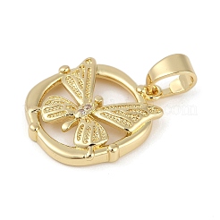 Brass Micro Pave Clear Cubic Zirconia Pendants&nbsp;ZIRC-M001-15G