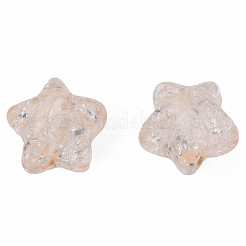 クリアクラックアクリルビーズ  スター  ミックスカラー  11x11.5x9.5mm  穴：2mm  約880個/500g&nbsp;CACR-N006-13-A01