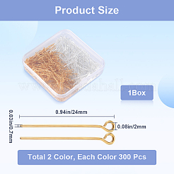600Pcs 2 Colors Brass Eye Pin&nbsp;KK-SP0001-68A