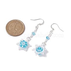 Glass Seed Beaded Dangle Earrings&nbsp;EJEW-MZ00171-01