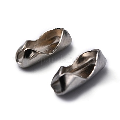 真鍮製ボールチェーンコネクター  プラチナ  7.5x2.5mm  穴：0.8mm  2mmボールチェーンに適合&nbsp;X-EC309-2NF