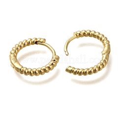 ラックメッキブラスフープピアス  長持ちメッキ  カドミウムフリー＆鉛フリー  18KGP本金メッキ  ツイスト  14x15mm&nbsp;KK-S402-03E