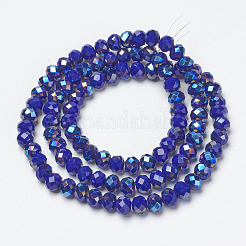 Electroplate Opaque Solid Color Glass Beads Strands&nbsp;X-EGLA-A034-P4mm-I14