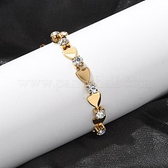 304 Stainless Steel Rhinestone Cup Chain Bracelets for Women&nbsp;BJEW-F488-26A-G