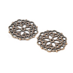 チベットスタイルフィリグリーのジョイナのリンク  カドミウムフリー＆ニッケルフリー＆鉛フリー  花  赤銅鉱  29x1mm  穴：1.2mm&nbsp;TIBE-A11623-R-FF