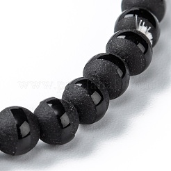 Frosted Glass Beads Stretch Bracelets&nbsp;BJEW-I296-09A