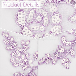 4 Pairs Polyester with Sequin Embroidery Lace Appliques&nbsp;DIY-GF0013-81A