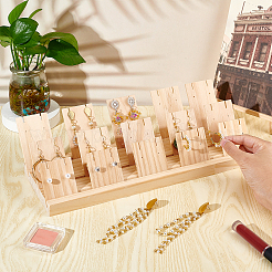 3 Rows Bamboo Earring Display Stands&nbsp;EDIS-WH0021-02